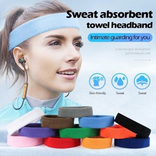 Cotton Women Men Sport Sweat Sweatband Headband Yoga Gym Stretch Hair Band Head Bands Hair Band Elasticity Headband Headwear