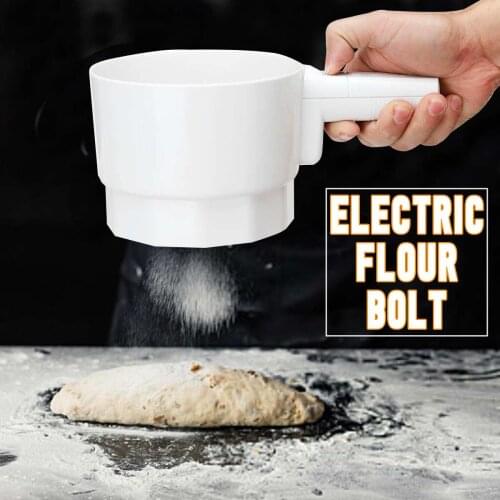 Electric Flour Sifter Bolt Plastic 5 Cup Battery Powered Automatic Handed Flour Sifter Icing Sugar Shaker Electric Baking Tools