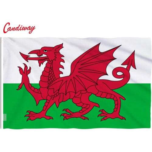 Wales Flag Welsh red Dragon Cymru UK United Kingdom union flag polyester rope toggle Great Britain Banner 90*150 NN135