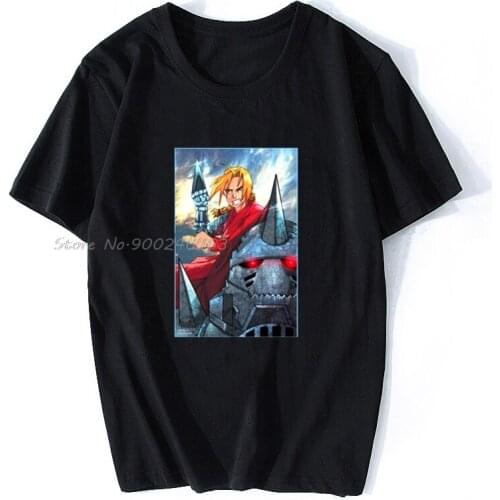 Men t-shirt Full Metal Alchemist Tshirt Women T Shirt Men Cotton Tees Tops Hip Hop Harajuku Streetwear Summer