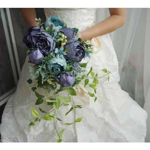 Hot Sale Wedding Bouquets Artificial Bridal Bouquets Bride Flowers Wedding White Water Droplets Waterfall Wedding Flowers