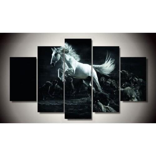 HD Print 5 Pcs canvas art horse painting modern home decor wall art picture living room decor print Painting on canvas/PT0355