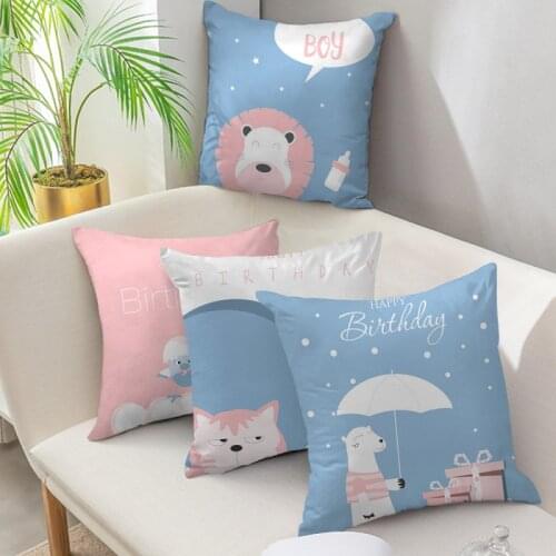 Fuwatacchi Cartoon Animals Cushion Cover Cute Baby Shower Style Throw Pillow Covers for Couch/Car Home Decor Pillowcases 45x45cm