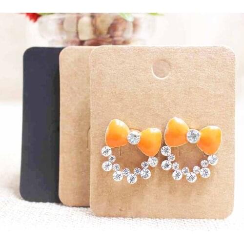 New Zerong hanger earring tag card ,6*5cm kraft/black stud earring package & display hang tag card 100pcs custom logo cost extra