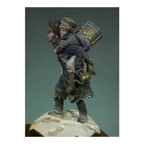 New Unassembled 1/32 54MM Wounded soldiers and comrades-in-arms Resin Figure Unpainted Model Kit