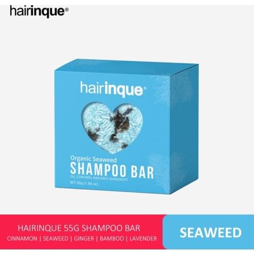 HAIRINQUE Organic Seaweed Solid Shampoo Bar Anti Dandruff 100% PURE Handmade Natural Ingredients Cold Processed Shampoo Soap 55g