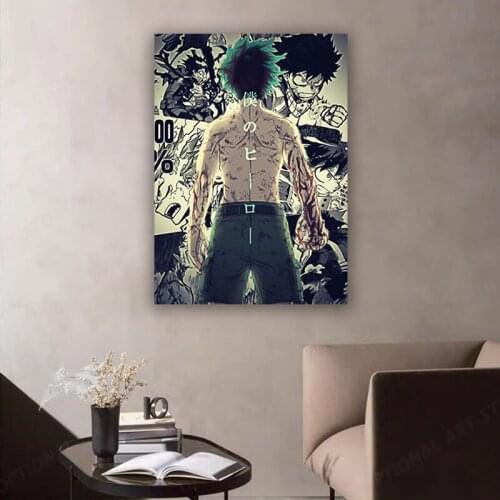 Popular Japanese Anime My hero academia Abstract style Kids Room posters Painting anime figure canvas painting