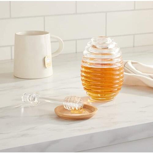 Transparent Organizer Kitchen Storage Box Food Grade Acrylic Honey Jar for Storing Honey, Sugar Berry Sauce Seasoning Jar
