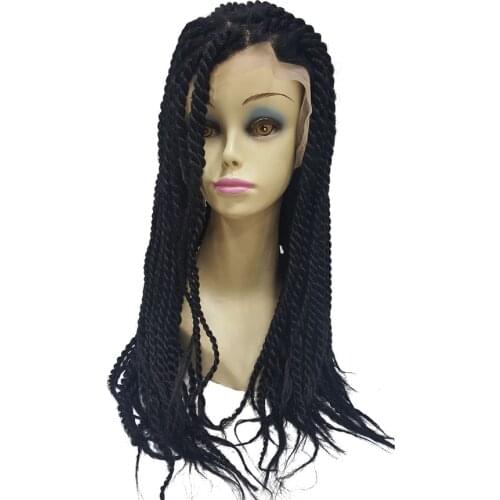 StrongBeauty Lace Front Wig braid Black Plait Hair Synthetic Braided Box Braids wigs