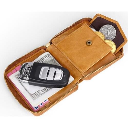 Genuine Leather Women Wallet Pocket ID Card RFID Blocking Multi-function Wallet Credit Card Coin Purse Vintage Cow Leather 2019