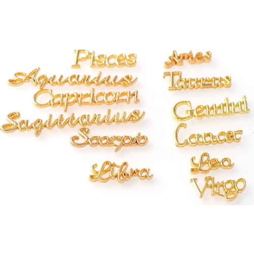 1 Set/12 Constellation English Name Resin Metal Fillings Epoxy Mold Jewelry Making High Quality Zinc Alloy