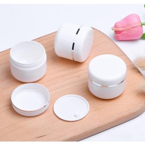 100pcs 50ml Silver Edge Cosmetic Containers 50g Empty Refillable Bottles Travel Face Cream Lotion Makeup Jar Pot