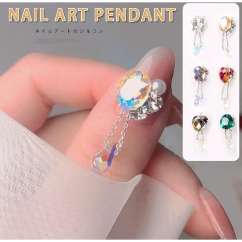2pcs Crystal Rhinestones 3d nail art pendant Alloy Nail Art Decorations Manicure Design