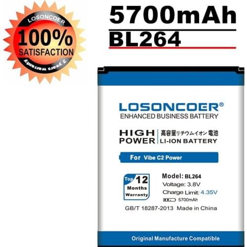 5700mAh BL253 BL210 BL243 BL264 BL259 For Lenovo Vibe K5 Plus K32C36 K32C30 Lemon 3 3S K5 A6020a40 C2 Power K3 Note S820 A2010