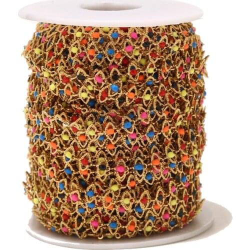 6.5MM width stainless Steel devil eye Chain Soldered with Spool for Necklace Bracelet Jewelry Making gold tone