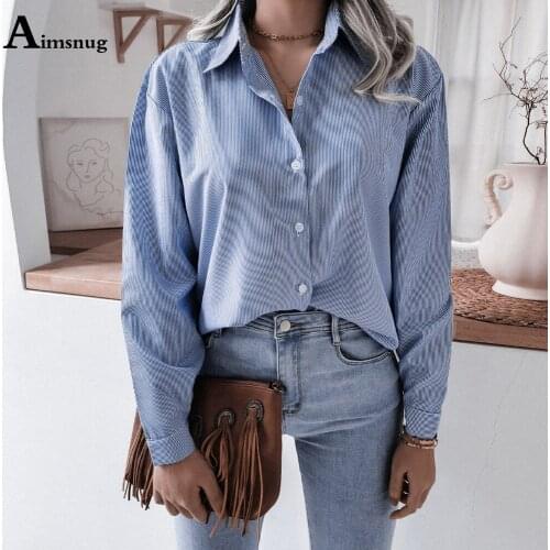 Блузки в полоску Aimsnug China At AliExpress