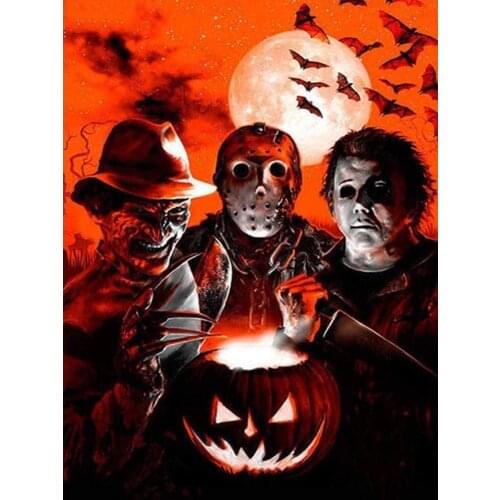 Halloween "Three Clowns" 5D DIY Diamond Painting full of diamond embroidery cross-stitch Rhinestone painting decoration