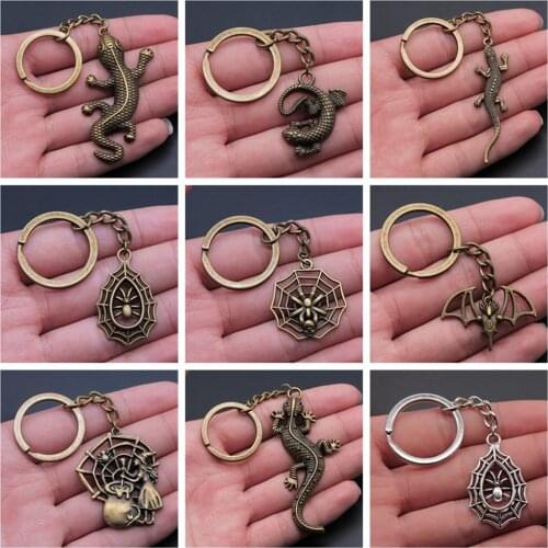 1 Piece Keychain Gecko Bat Spider key chains fashion hot sale key ring keyring keychains for women