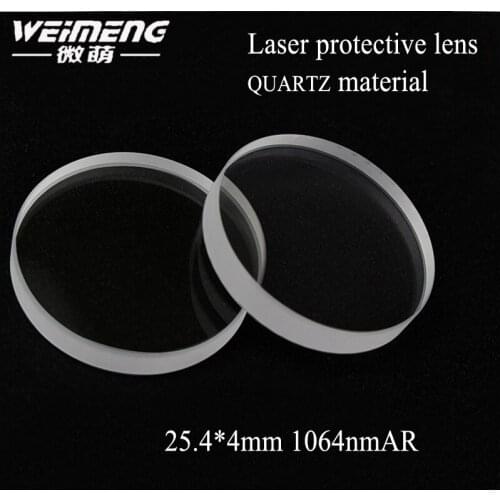 Weimeng brand factory directly supply 25.4*4mm JGS1 quartz circular laser protective window lens For fiber laser machine 3000W