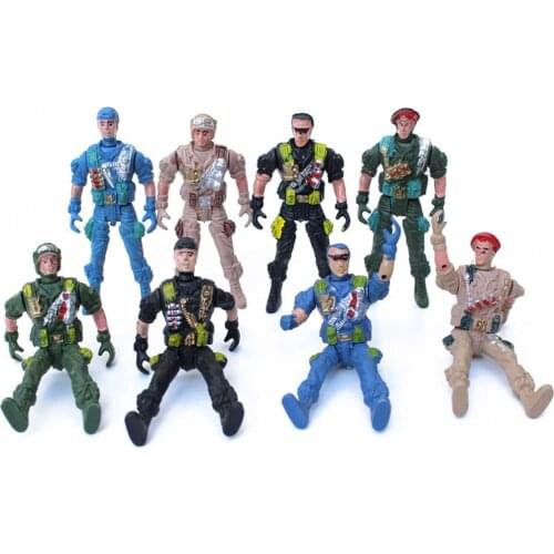 10pcs / Set Plastic 9cm Action Figure Soldiers Toys with Poseable