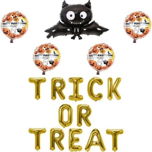 Halloween Balloons Decorations Ghost Trick or Treat Mylar Foil Balloon Decor Perfect Supplies for Kids Happy Halloween Party