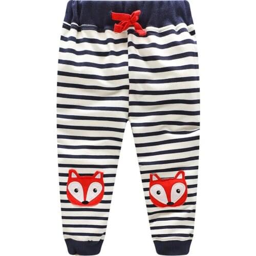 Jumping Meters Fox Stripes Boys Cotton Pants Children Trousers 2018 New Autumn Winter Baby Clothes Sweaterpants Kids Leggings