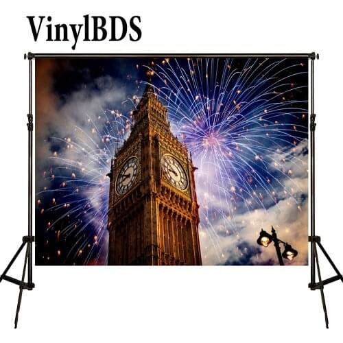 VinylBDS Scenery Photography Backdrops Happy New Years Backdrop Firecracker Fireworks Backgrounds Children Backdrop for Studio