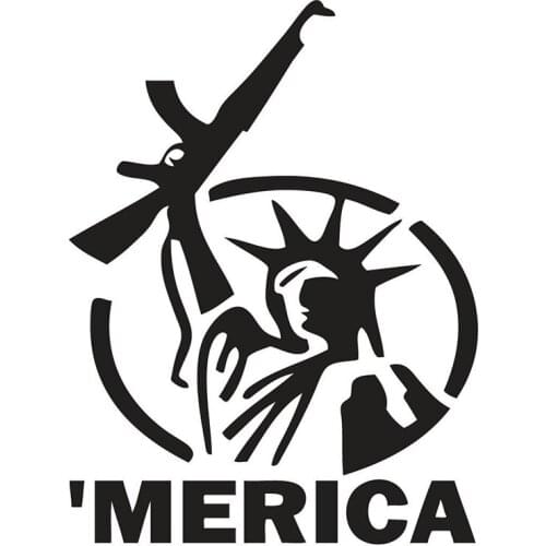 2Pcs 5 inch MERICA vinyl window decal sticker Statue of Liberty gun stickers
