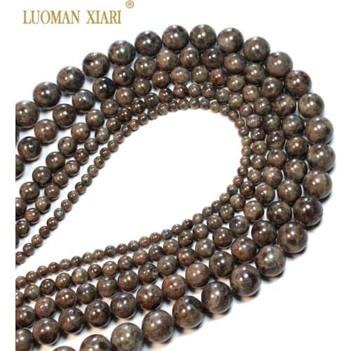Wholesale Natural Rare Coffee color Labradorite Round Natural Stone Beads For Jewelry Making DIY Bracelet Necklace 4/6/8/10/12mm