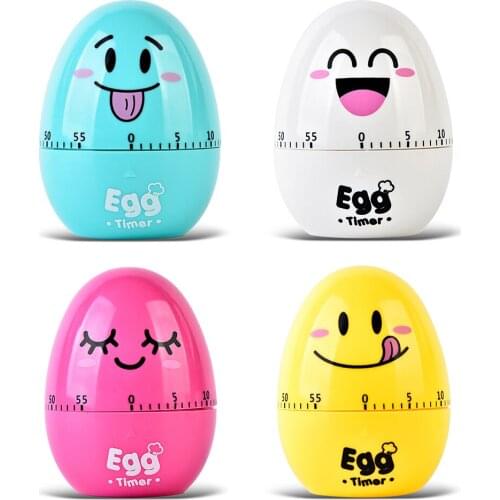 Mechanical Clockwork Egg Kitchen Timer 60-Minute Smile Face Kitchen Timer Desktop Reminder Alarm Stopwatch Cartoon Egg Tool