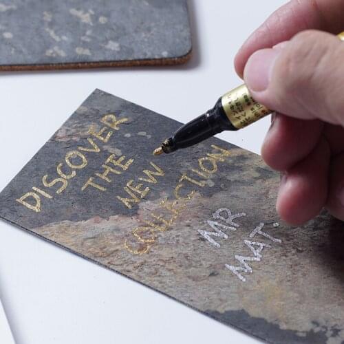 Marble handwritten label paste stone shale block decoration sticker stone gift decoration paste high quality gift label sticker