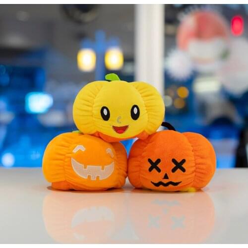 10-30cm Stuffed Reversible Flip Pumpkin Doll Plush Toy Luminous Double-sided Soft Pillow Home Decoration Kawaii Halloween Toys