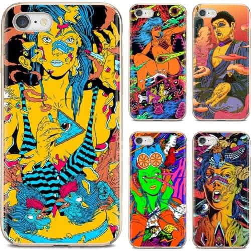 Soft Skin Case For Samsung Galaxy Note 3 4 5 8 9 S3 S4 S5 Mini S6 S7 Edge S8 S9 S10 Plus Psychedelic Vector Art