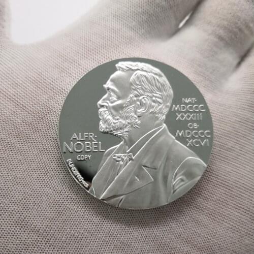 New Alfred Bernhard Nobel silver plated Coin Collection Gift Souvenir Gold Plated Coins Art Metal Holiday gift