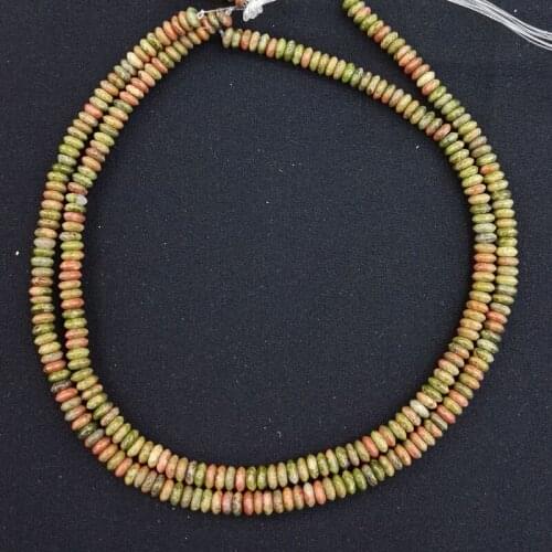 Wholesale Fashion natural green flower abacus stone beads 3x6mm for diy jewelry making bracelets 180pcs/lot