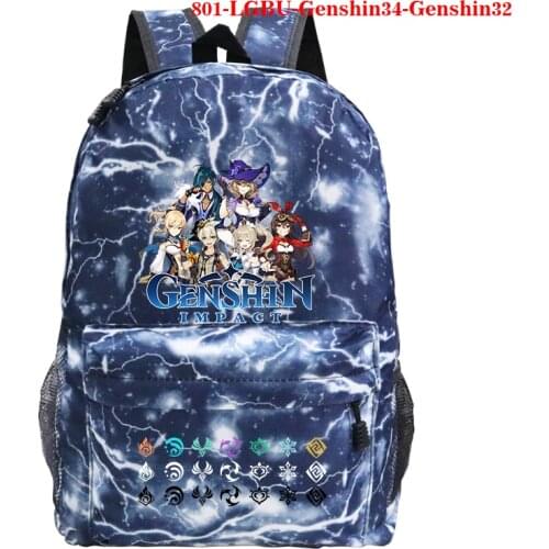 Genshin Impact Men Backpack Genshin Impact Knapsack Unisex Schoolbag Boy Student Bookbag Cartoon Game Rucksack Mens Bookbag