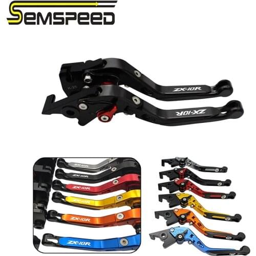 SEMSPEED CNC Motorcycle CNC Folding Extendable Brake Clutch Levers For Kawasaki Ninja ZX6R 636 2007-2018 ZX10R 06-15 Z1000 07-16