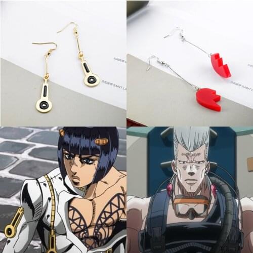 JoJos Bizarre Adventure Bruno Bucciarati Jean Pierre Polnareff style Cosplay Earrings Eardrop dangler For Women/Men Fans Gift