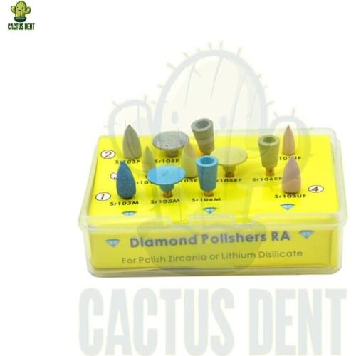 Dental Abrasive Rotary Instruments Dentistry Diamond Polisher RA Composite Polishing Kit for Zirconia Resin Ceramic Materials