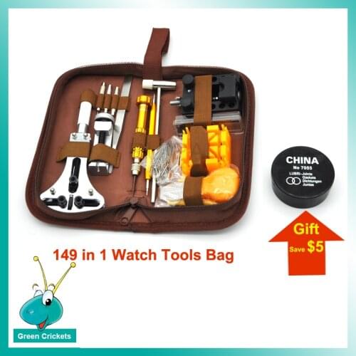 149 in 1 Watch Tool Bag Professional Watch Case Opening Tool Watchband Adjust Tools Kit with O ring Waterproof Sealing oil gift
