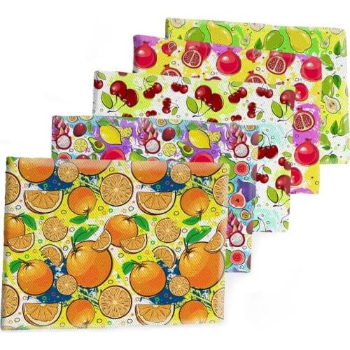 Fabric Summer Fruit & Ice Cream Printed Polyester Cotton Twill Fabric Patchwor Printed 50*145CM