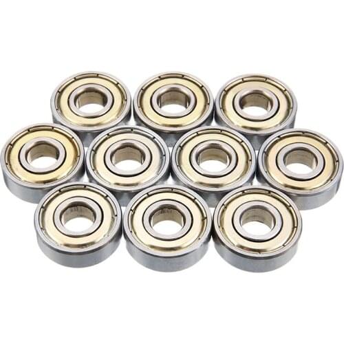 10pcs 608ZZ Heavy Metal Skateboard Scooter Deep Groove Ball Wheel Bearings Chrome Steel Bearing 8mm ID 22mm OD