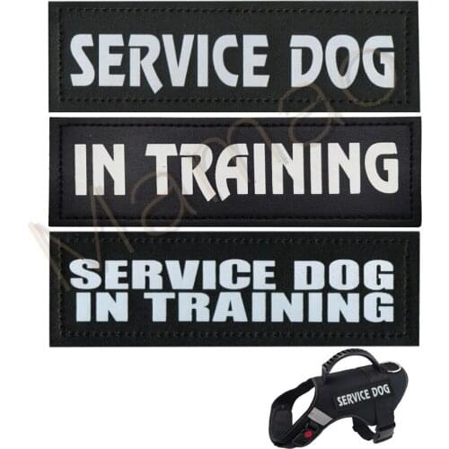 2 pcs Reflective badge service dog vest seat belt collar badge icon service training dog military tactical patch backpack