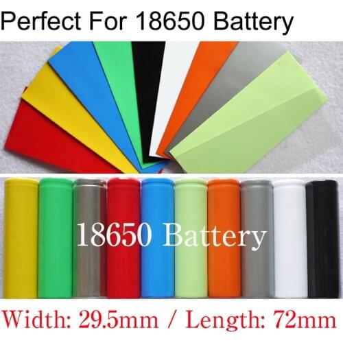 20pcs 18650 Lipo Battery PVC Heat Shrink Tube Width 29.5mm x 72mm Length Insulated Film Wrap Protect Case Pack Wire Cable Sleeve