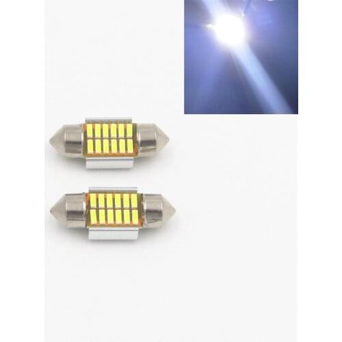 2X 31mm 4014 12 SMD C5W LED Canbus Festoon Dome Lamp Car License Plate Light White