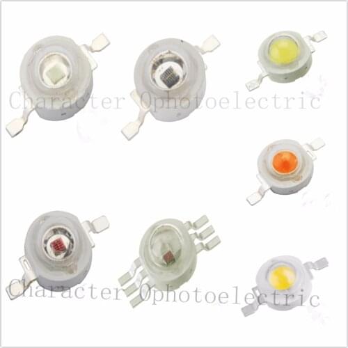 50Pcs/3W Lot Real Original Epistar Chip 3W LED Bulb Diodes Lamp 200lm-220lm White/Red/Yellow/Blue/Green/RGB/UV lR Full Spect