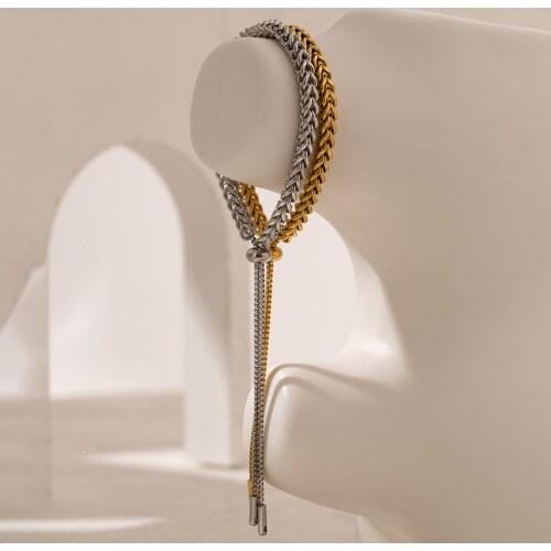 Mens Stainless Steel Adjustable Cuban Link Chain Bracelets For Women Men Couple Gold Silver Color Hiphop/Rock Bracelet Jewelry