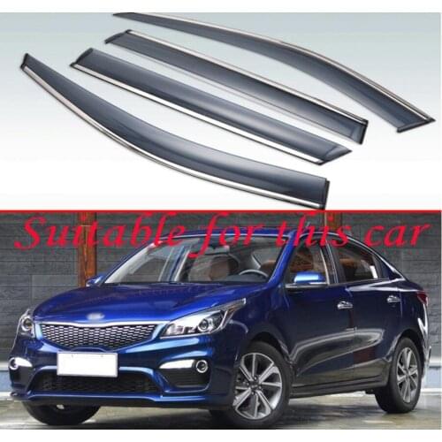 For Kia K2 RIO Sedan 2017 2018 Plastic Exterior Visor Vent Shades Window Sun Rain Guard Deflector 4pcs
