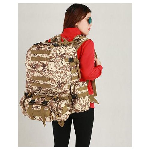 55L Mens Travel Backpack Oxford cloth outdoor backpack army camouflage tactical backpack mountaineering combination backpack