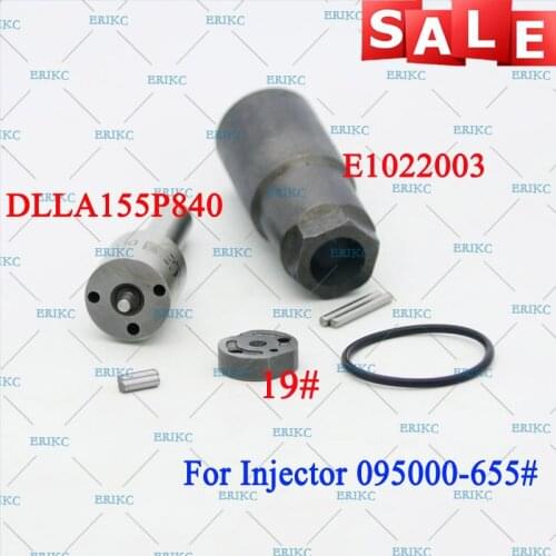 ERIKC 095000-6551 (23670-E0190) Diesel Injector Overhaul Repair Kits Nozzle DLLA155P840, Valve Plate 19#, Pins, O-Ring for Hino